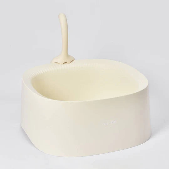 MICHU Macaron High Edge Cream White Open Style Extra Large Cat Litter Box Designed by MEOOF XL
