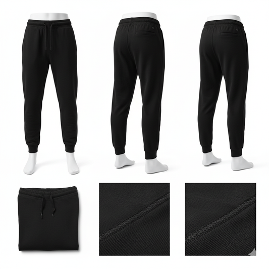 Black Jogger Sweatpants – Slim Fit Unisex Lounge Pants