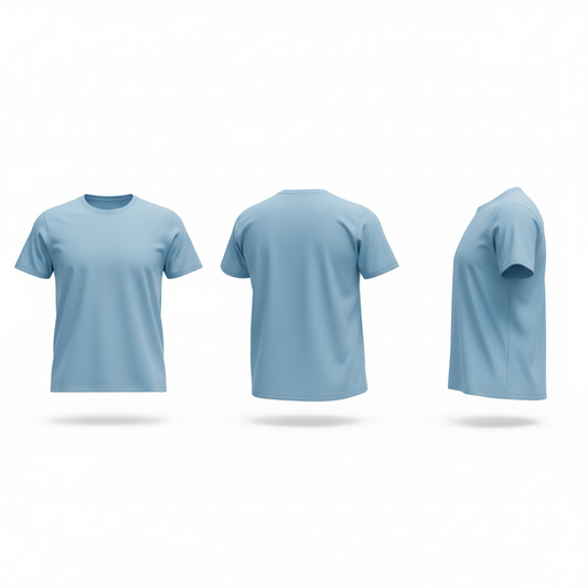 Light Blue Cotton T-Shirt – Soft Unisex Crew Neck