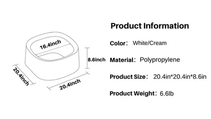 MICHU Macaron High Edge Cream White Open Style Extra Large Cat Litter Box Designed by MEOOF XL