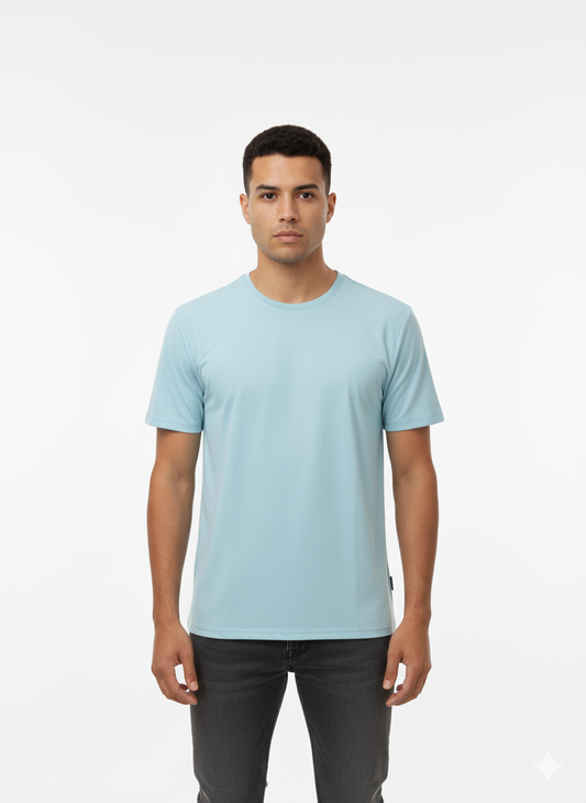 Light Blue Cotton T-Shirt – Soft Unisex Crew Neck