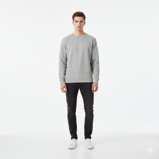 Grey Crewneck Sweatshirt – Classic Unisex Fleece Pullover