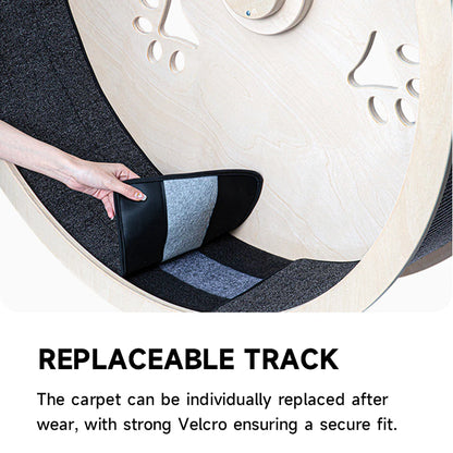 93cm Wooden Cat Exercise Wheel – Interactive Running Wheel for Active Indoor Cats