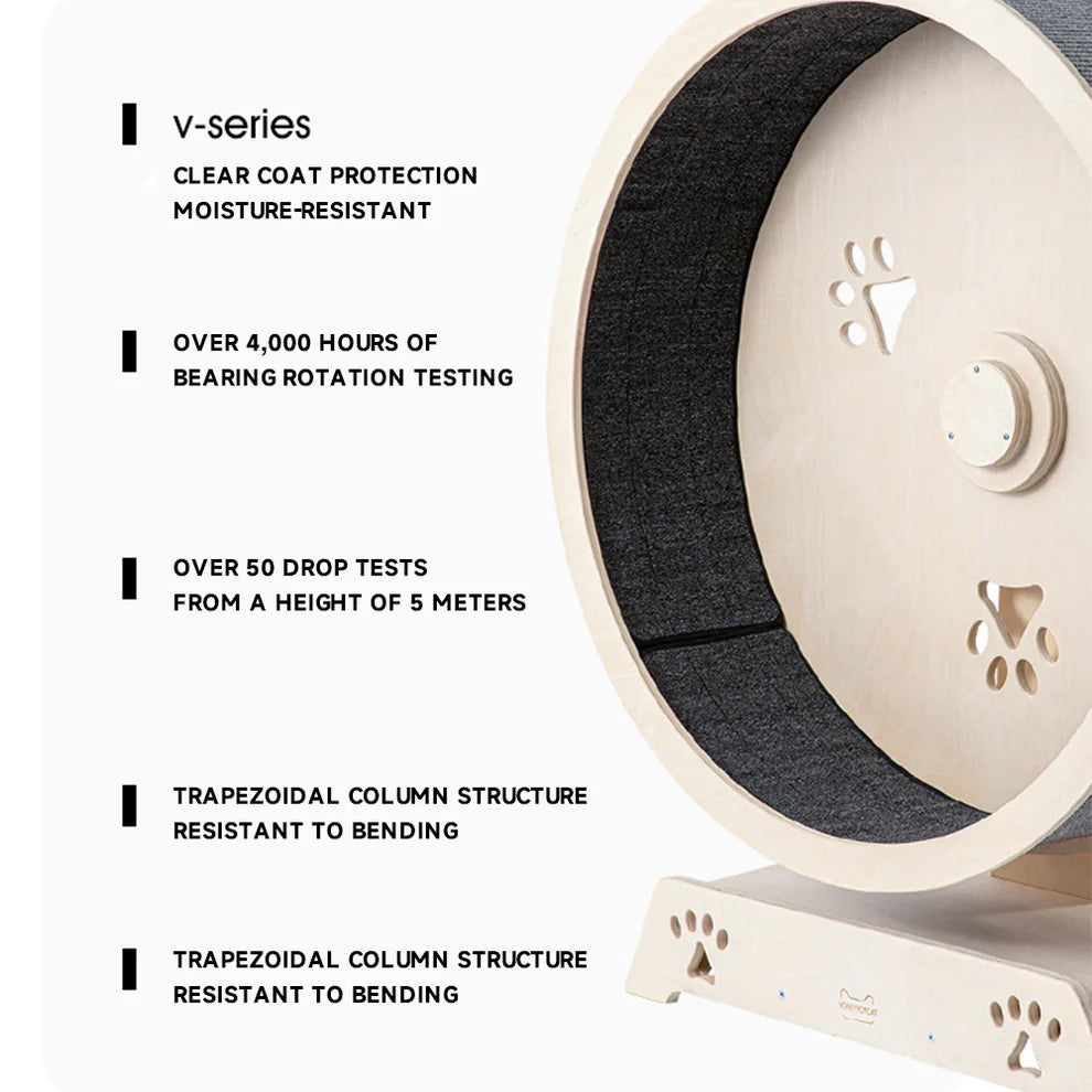 93cm Wooden Cat Exercise Wheel – Interactive Running Wheel for Active Indoor Cats