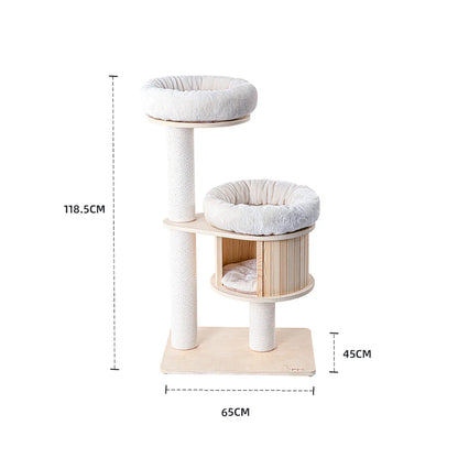 Classic Solid Wood Cat Tree Perch - 118.5cm