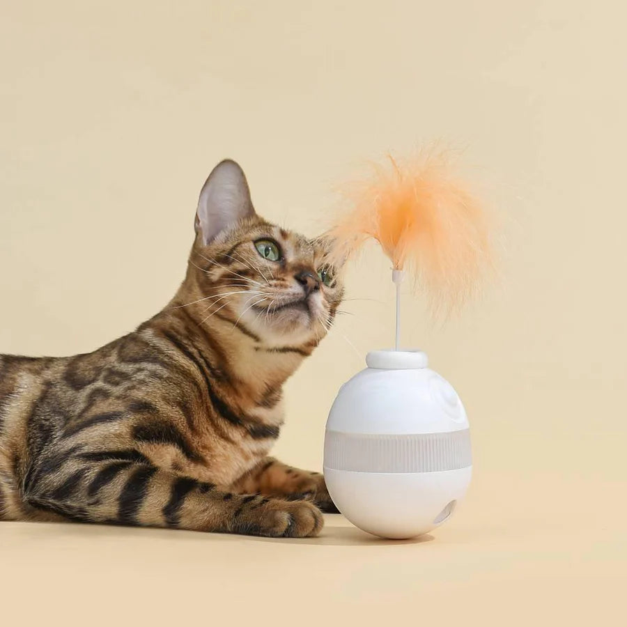 Michu Interactive Cat Treat Dispenser Tumbler Toy - Fun and Rewarding Playtime for Your Feline Friend