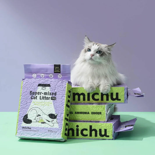 Michu Mixed Tofu Cat Litter, Heavy Duty Flushable Kitty Litter -5.5lb/88oz