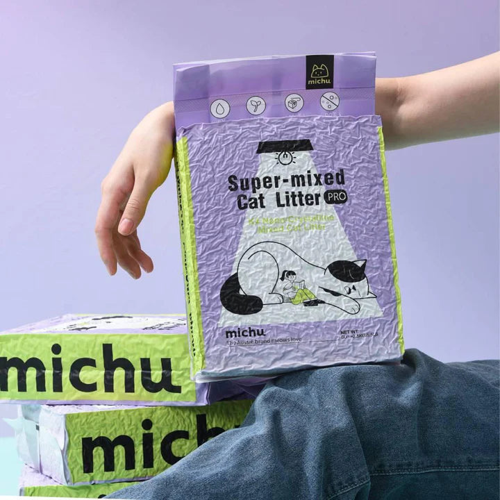 Michu Mixed Tofu Cat Litter, Heavy Duty Flushable Kitty Litter -5.5lb/88oz